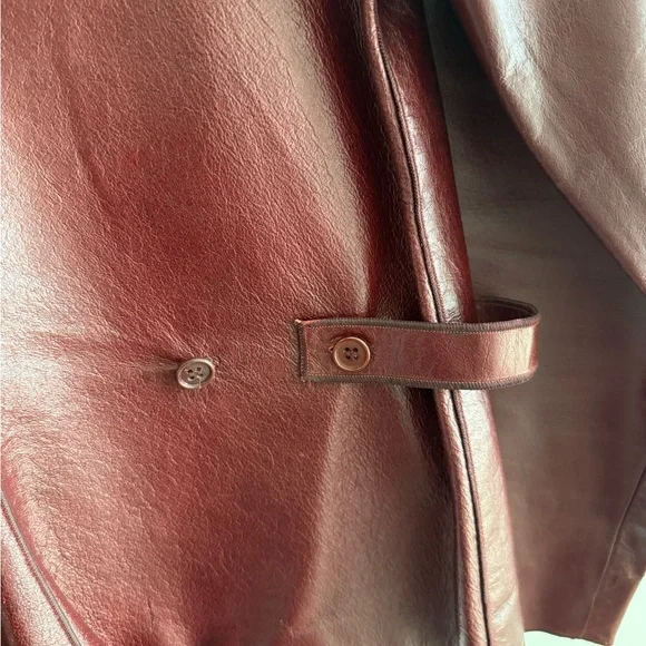 VINTAGE Rozae Nichols Maroon 100% Leather Jacket - SMALL - Picture 3 of 7